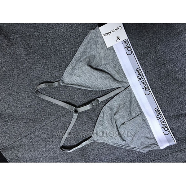 Conjunto Sujetador y Slip Calvin Klein Mujer Gris 